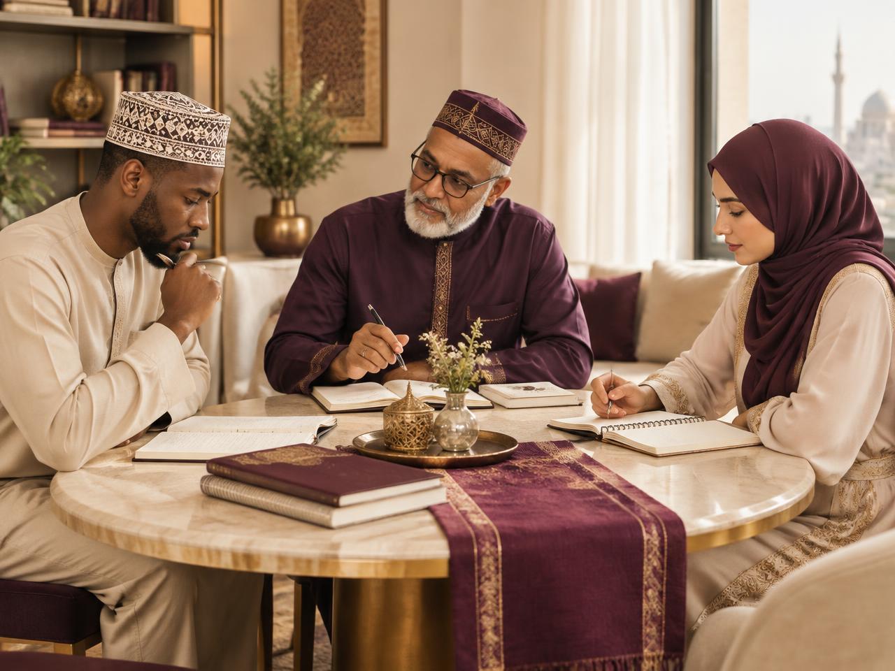 Muslim adults preparing thoughtful questions before marriage